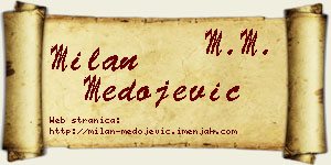 Milan Medojević vizit kartica